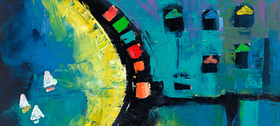 Bright Color Brush Strokes Contemporary Artwork Extra 